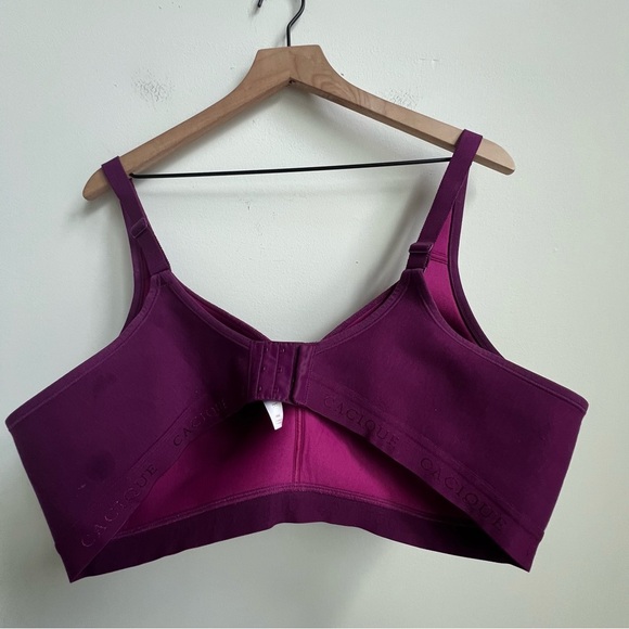 Cacique 46C lightly lined No-Wire Bra Maroon Purple Lane Bryant Support - Picture 5 of 8